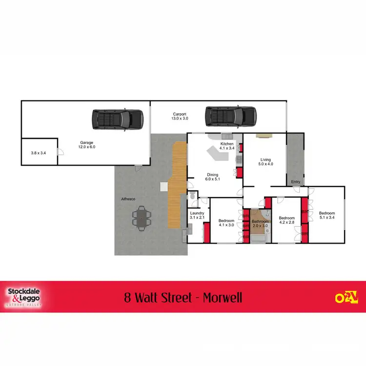 Floorplan of Homely house listing, 8 Watt Street, Morwell VIC 3840