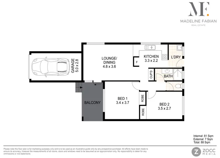 Floorplan of Homely unit listing, 1/2 Pettigrew Street, Mooloolaba QLD 4557