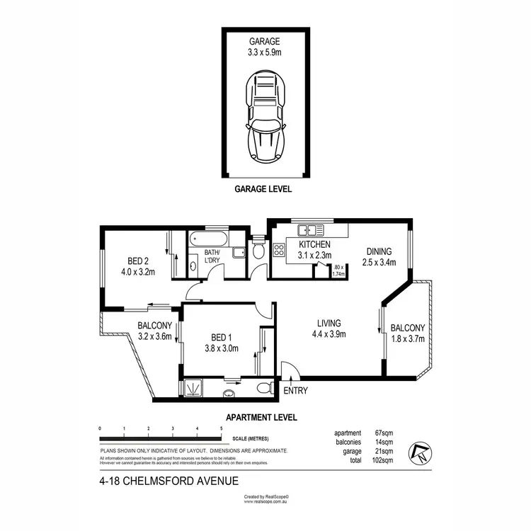 Floorplan of Homely apartment listing, 4/18 Chelmsford Avenue, Lutwyche QLD 4030