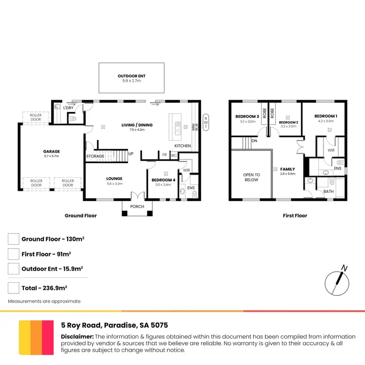 Floorplan of Homely house listing, 5 Roy Road, Paradise SA 5075