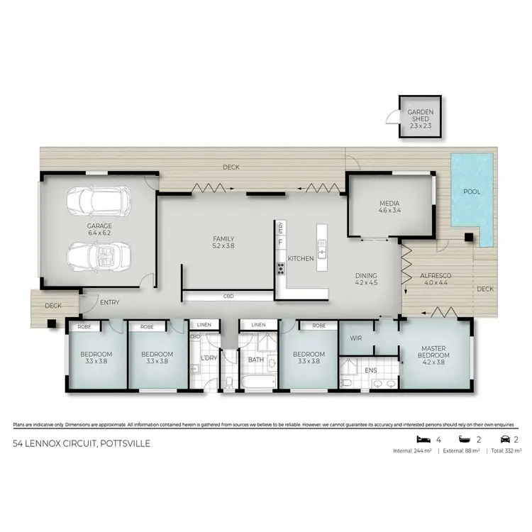 Floorplan of Homely house listing, 54 Lennox Circuit, Pottsville NSW 2489