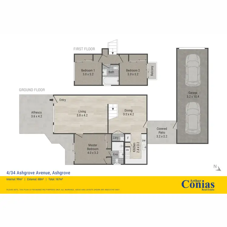Floorplan of Homely townhouse listing, 4/34 Ashgrove Avenue, Ashgrove QLD 4060