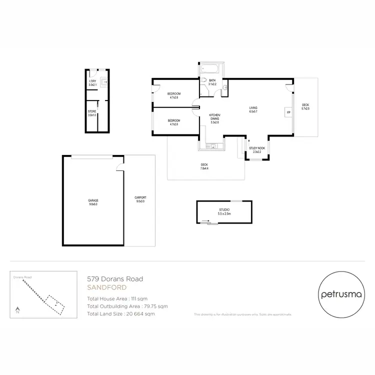 Floorplan of Homely house listing, 579 Dorans Road, Sandford TAS 7020
