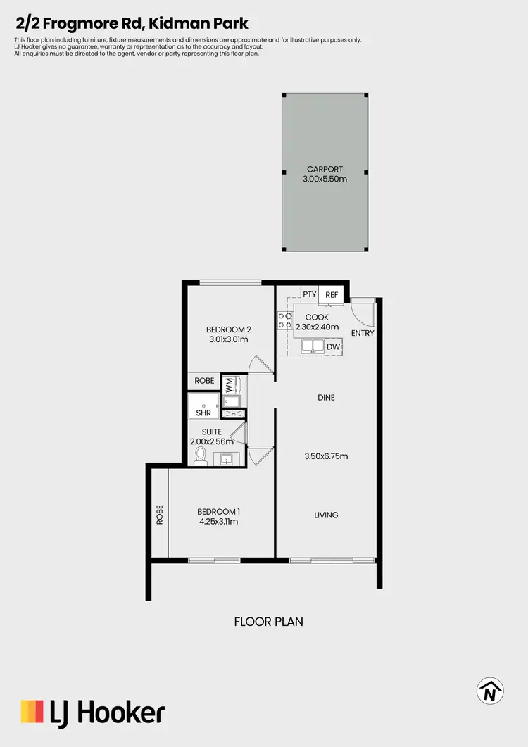 Floorplan of Homely unit listing, 2/2a Frogmore Road, Kidman Park SA 5025