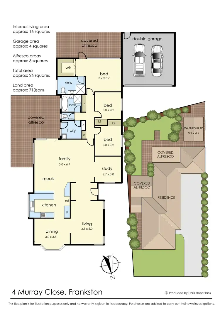 Floorplan of Homely house listing, 4 Murray Close, Frankston VIC 3199