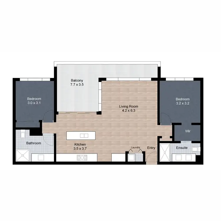 Floorplan of Homely apartment listing, 203/135 Eugaree Street, Southport QLD 4215