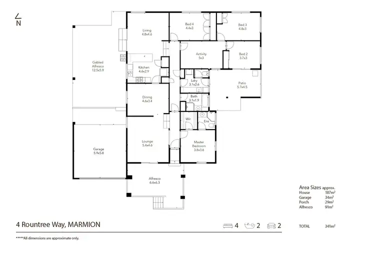 Floorplan of Homely house listing, 4 Rountree Way, Marmion WA 6020