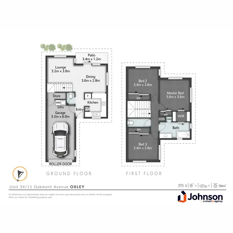 Floorplan of Homely townhouse listing, 34/11 Oakmont Avenue, Oxley QLD 4075