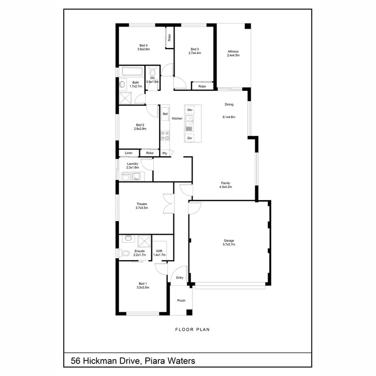 Floorplan of Homely house listing, 56 Hickman Drive, Piara Waters WA 6112