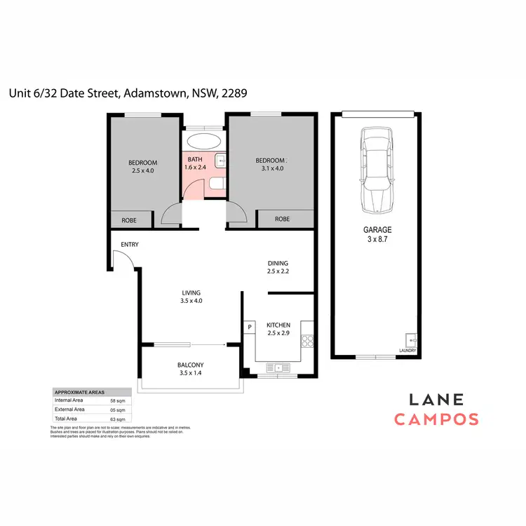 Floorplan of Homely unit listing, 6/32 Date Street, Adamstown NSW 2289