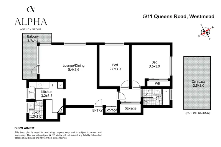Floorplan of Homely unit listing, 5/11 Queens Road, Westmead NSW 2145