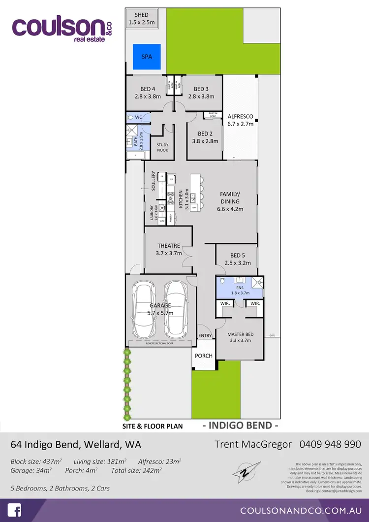 Floorplan of Homely house listing, 64 Indigo Bend, Wellard WA 6170