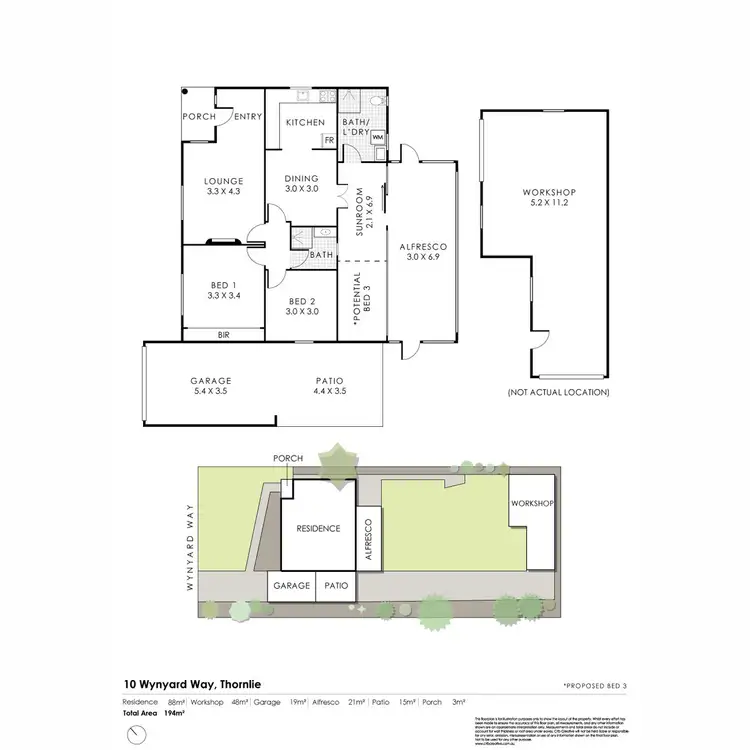 Floorplan of Homely house listing, 10 Wynyard Way, Thornlie WA 6108