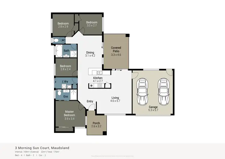 Floorplan of Homely house listing, 3 Morning Sun Court, Maudsland QLD 4210