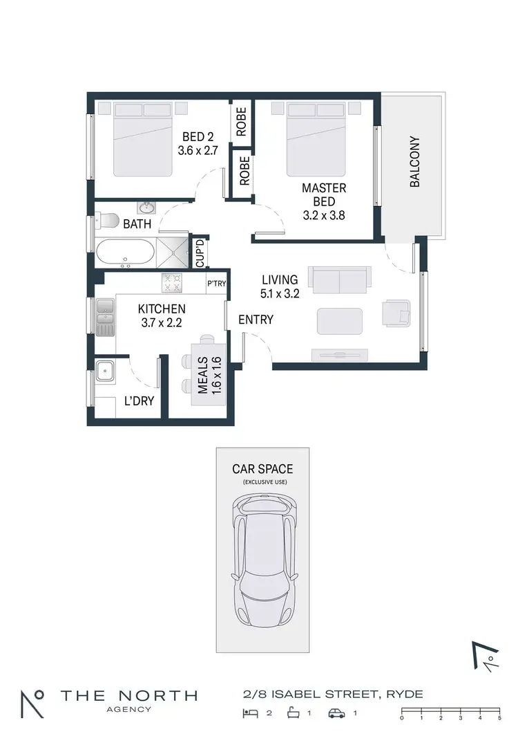 Floorplan of Homely apartment listing, 2/8 Isabel Street, Ryde NSW 2112