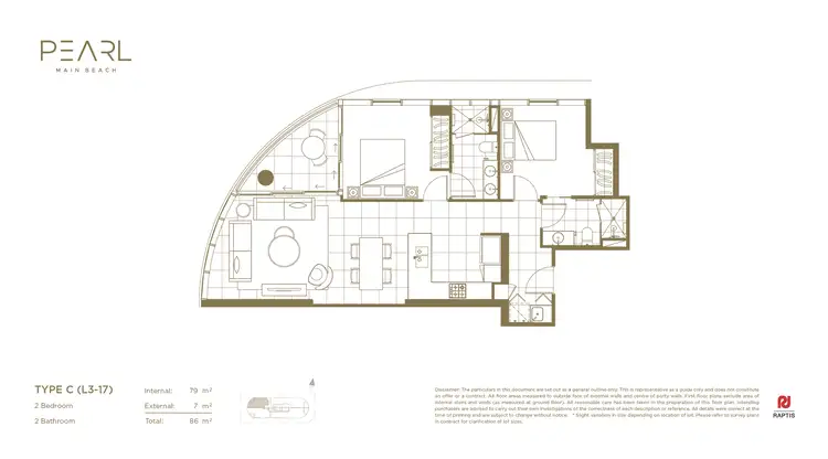 Floorplan of Homely apartment listing, 503/3550-3552 Main Beach Parade, Main Beach QLD 4217