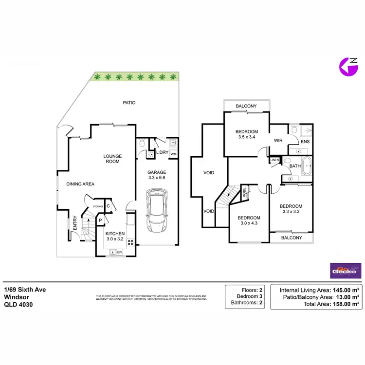 Floorplan of Homely townhouse listing, 1/69 Sixth Avenue, Windsor QLD 4030
