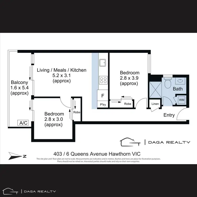 Floorplan of Homely apartment listing, 403/6 Queens Avenue, Hawthorn VIC 3122