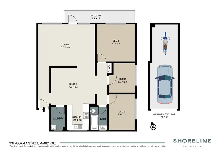 Floorplan of Homely apartment listing, 9/11 Koorala Street, Manly Vale NSW 2093