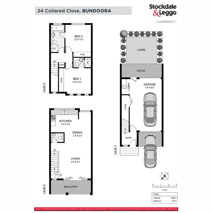 Floorplan of Homely townhouse listing, 24 Collared Close, Bundoora VIC 3083