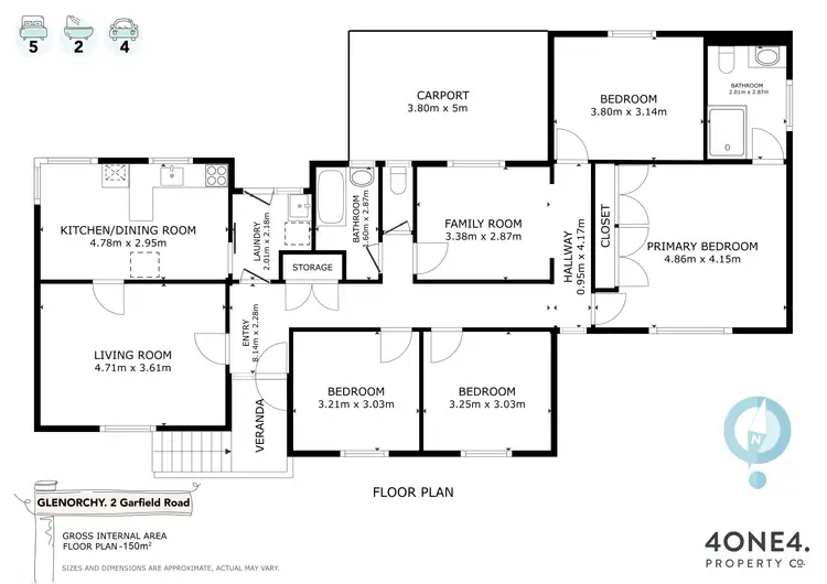 Floorplan of Homely house listing, 2 Garfield Road, Glenorchy TAS 7010