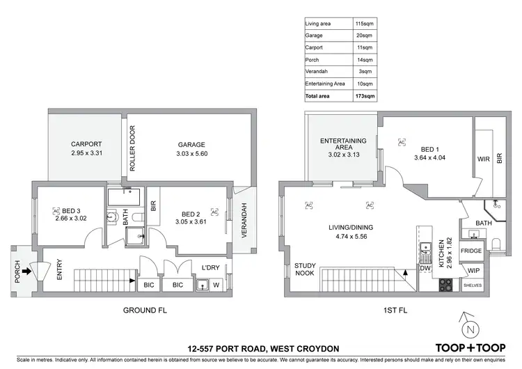 Floorplan of Homely townhouse listing, 12/557 Port Road, West Croydon SA 5008