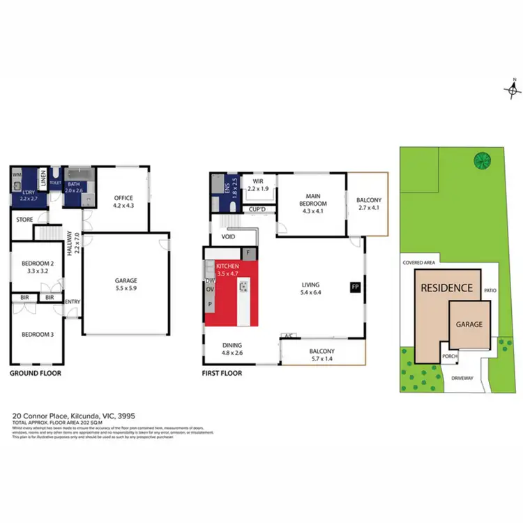 Floorplan of Homely house listing, 20 Connor Place, Kilcunda VIC 3995