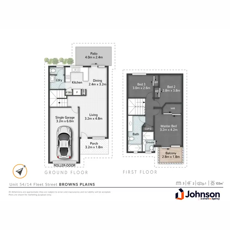 Floorplan of Homely townhouse listing, 54/14 Fleet Street, Browns Plains QLD 4118