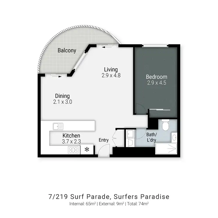 Floorplan of Homely apartment listing, 7/219 Surf Parade, Surfers Paradise QLD 4217