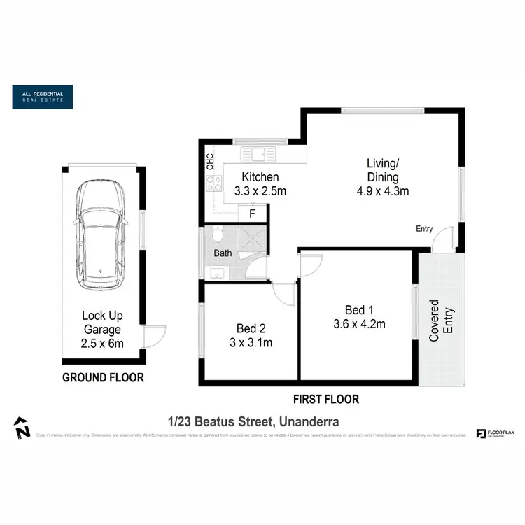 Floorplan of Homely unit listing, 1/23 Beatus Street, Unanderra NSW 2526