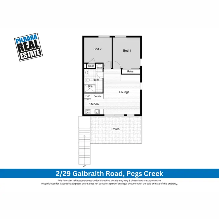 Floorplan of Homely unit listing, 2/29 Galbraith Road, Pegs Creek WA 6714