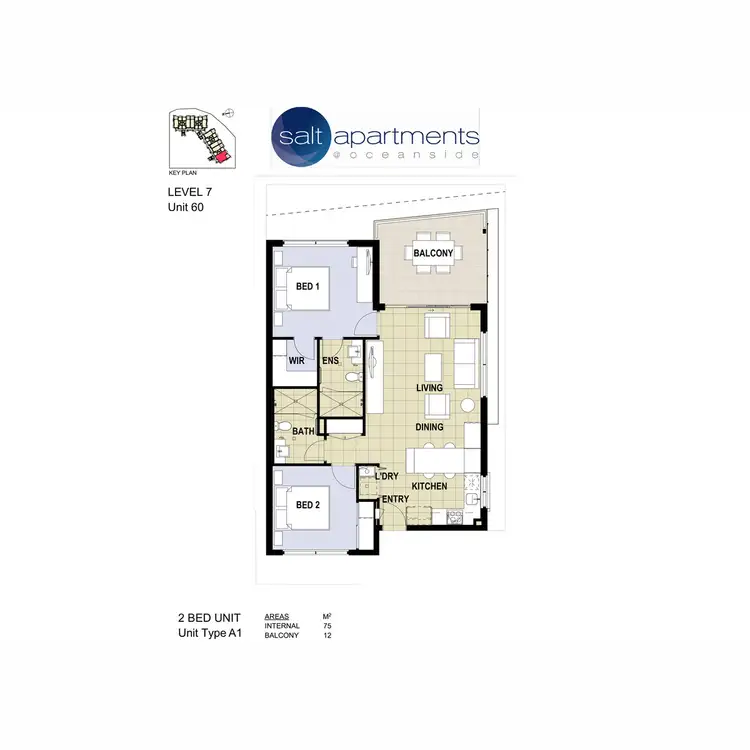 Floorplan of Homely apartment listing, 60/12 Bright Place, Birtinya QLD 4575