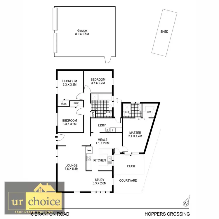 Floorplan of Homely house listing, 16 Branton Road, Hoppers Crossing VIC 3029