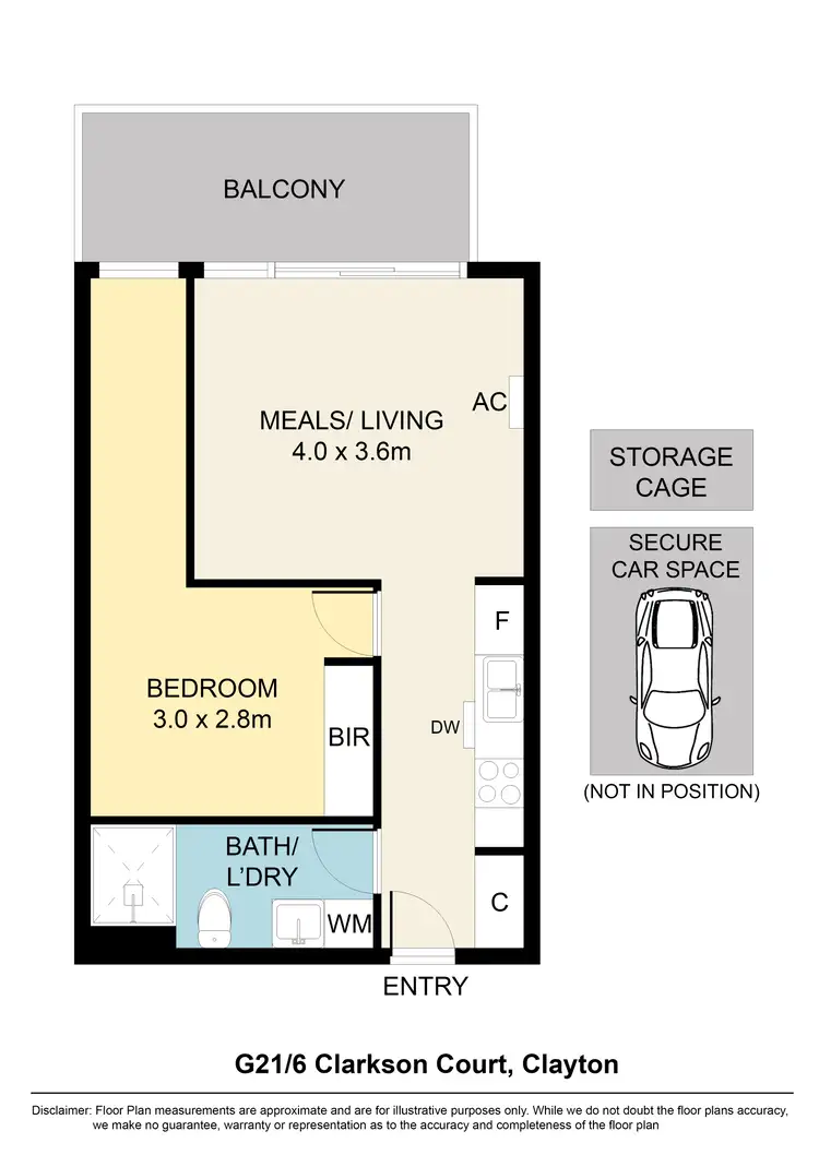 Floorplan of Homely apartment listing, G21/6 Clarkson Court, Clayton VIC 3168