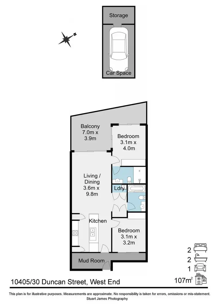Floorplan of Homely apartment listing, 10405/30 Duncan Street, West End QLD 4101