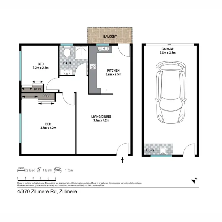 Floorplan of Homely unit listing, 4/370 Zillmere Road, Zillmere QLD 4034