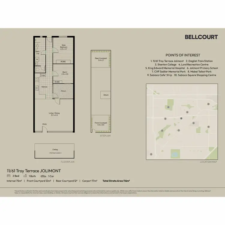 Floorplan of Homely villa listing, 11/61 Troy Terrace, Jolimont WA 6014