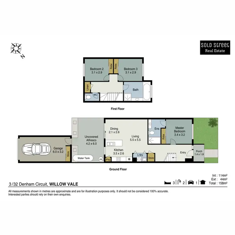 Floorplan of Homely townhouse listing, 3/32 Denham Circuit, Willow Vale QLD 4209