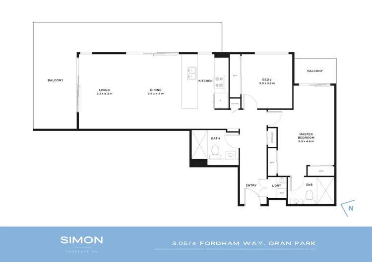 Floorplan of Homely apartment listing, 3.05/4 Fordham Way, Oran Park NSW 2570