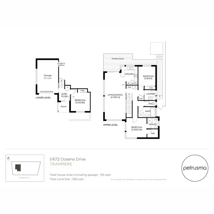Floorplan of Homely unit listing, 1/672 Oceana Drive, Tranmere TAS 7018