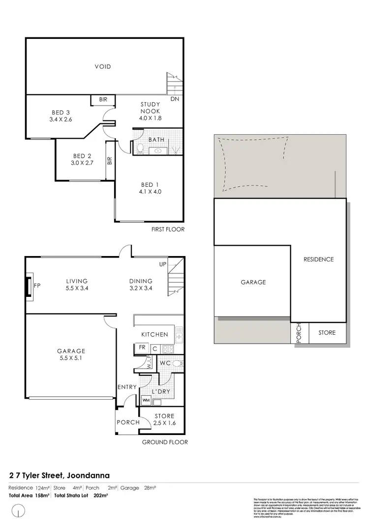 Floorplan of Homely townhouse listing, 2/7 Tyler Street, Joondanna WA 6060