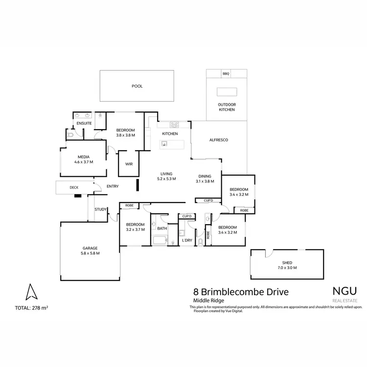 Floorplan of Homely house listing, 8 Brimblecombe Drive, Middle Ridge QLD 4350