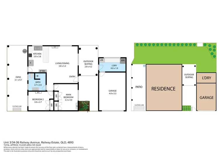 Floorplan of Homely unit listing, 3/34-36 Railway Avenue, Railway Estate QLD 4810