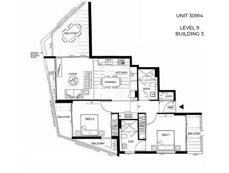Floorplan of Homely apartment listing, 30914/63 Blamey Street, Kelvin Grove QLD 4059