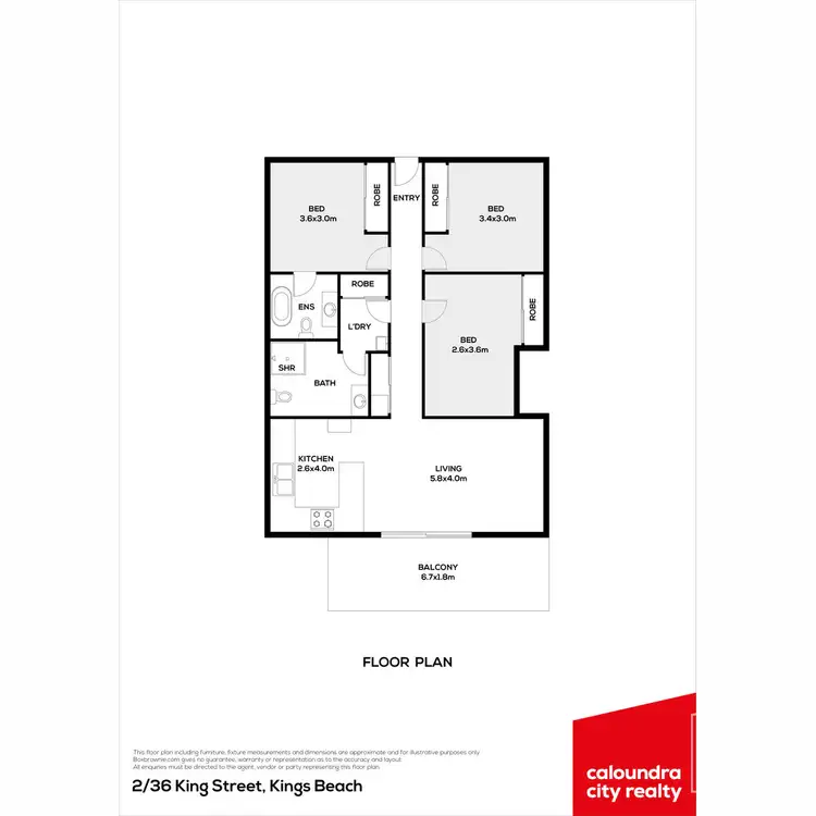 Floorplan of Homely unit listing, 2/36 King Street, Kings Beach QLD 4551