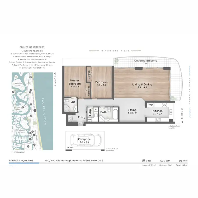 Floorplan of Homely apartment listing, 15C/4 Old Burleigh Road, Surfers Paradise QLD 4217
