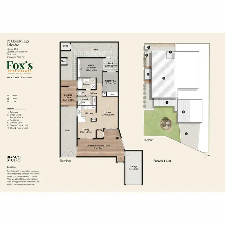 Floorplan of Homely semi-detached listing, 1/5 Clovelly Place, Labrador QLD 4215