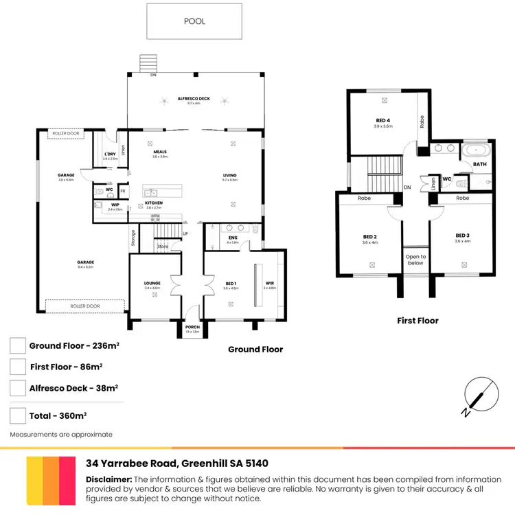 Floorplan of Homely house listing, 34 Yarrabee Road, Greenhill SA 5140