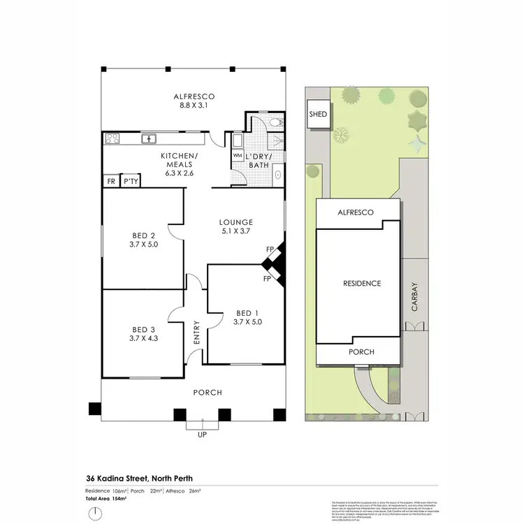 Floorplan of Homely house listing, 36 Kadina Street, North Perth WA 6006