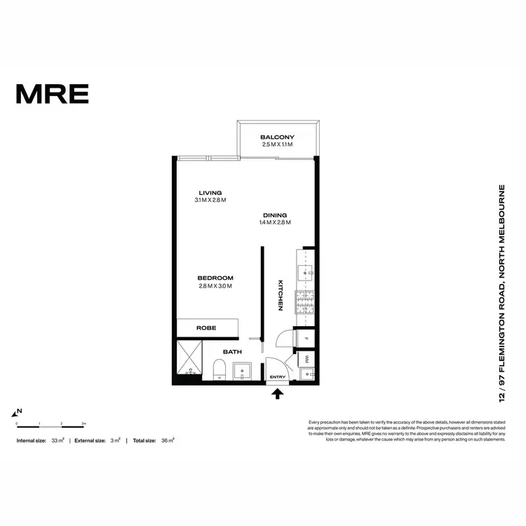 Floorplan of Homely apartment listing, 512/97 Flemington Road, North Melbourne VIC 3051